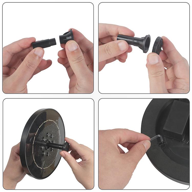 3352025遥控板太阳外园能喷泉户林景观年假山水池水泵带灯蓄电喷