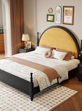 复古法式实床木包1.5m储简物收纳床1.8mdmj-6805主卧双人床中国风