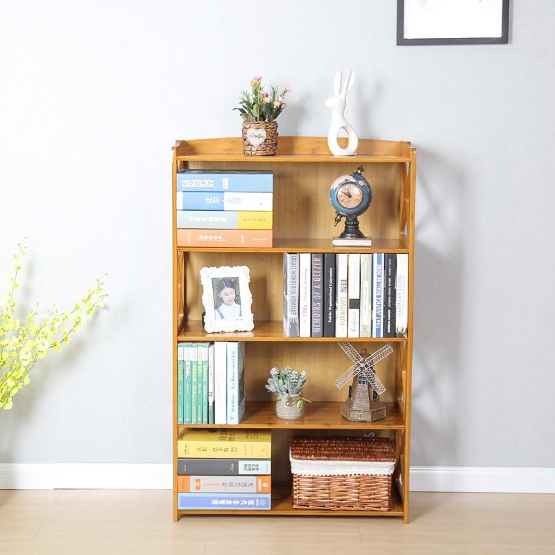 楠约竹书架置物架现代多功能交简小书架办公室落地书实木多层组合