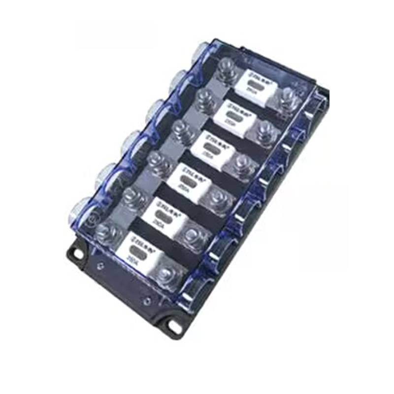 多路汽车保险丝座子黑底蓝盖大叉栓保险丝座音响座6路保险丝厂家