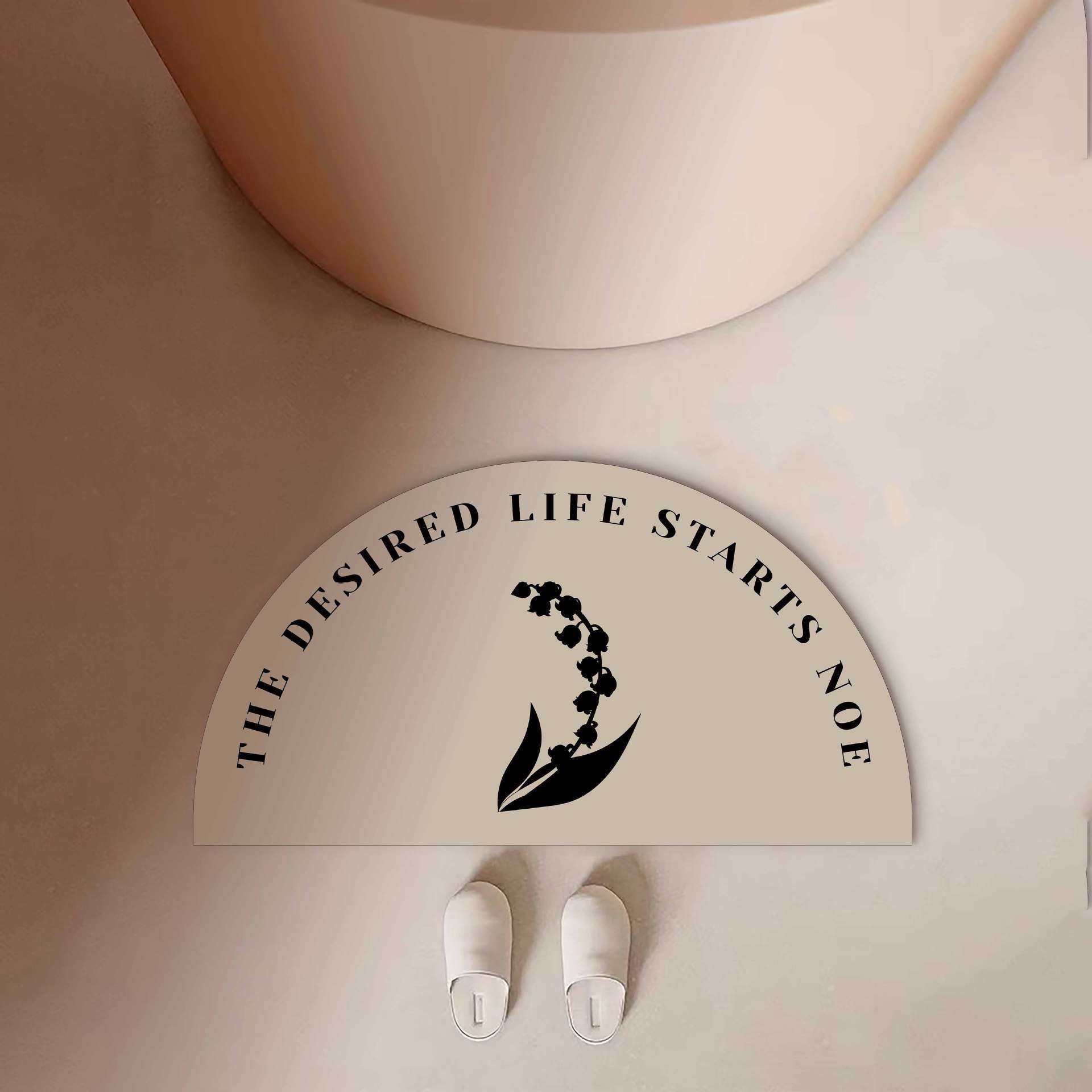 原设计郁金香铃兰半圆吸水浴室软硅藻泥卫生间门口防滑脚速干门垫,居家布艺,家用脚垫,淘宝优惠券,粉丝福利购,淘宝优惠卷