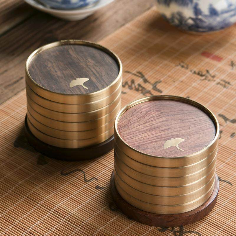 木质功夫茶杯垫杯托圆形创意实木茶杯垫套装,餐饮具,整套茶具,淘宝优惠券,粉丝福利购,淘宝优惠卷