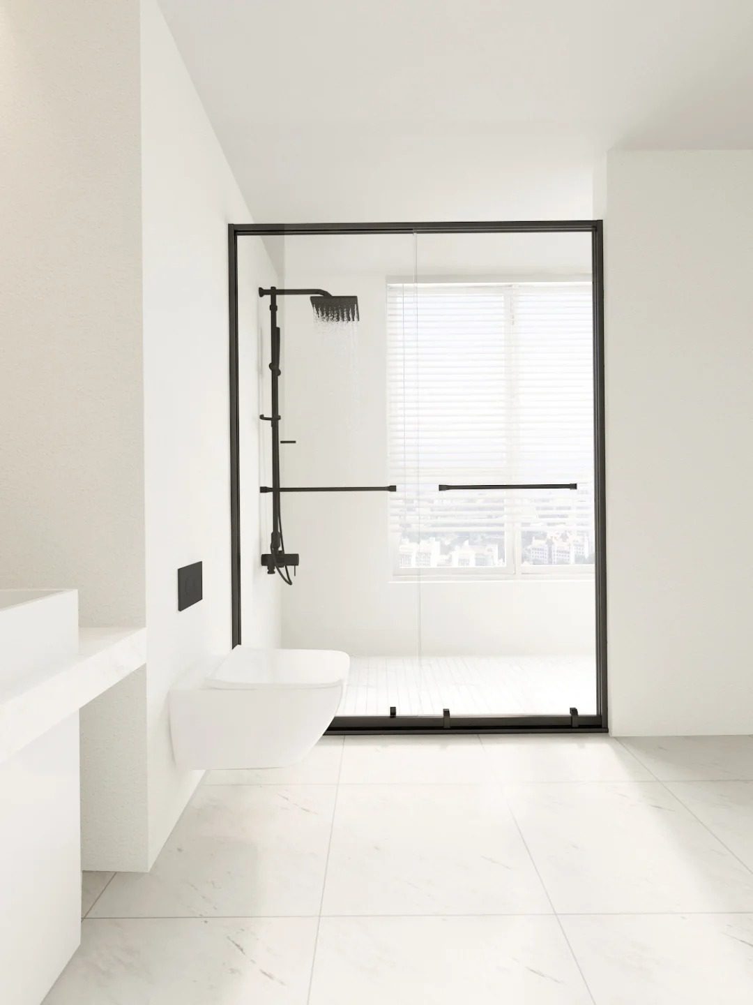 极简一字型走下轮无框两移门淋浴房干湿分离玻璃隔断卫生间浴室,全屋定制,定制淋浴房,淘宝优惠券,粉丝福利购,淘宝优惠卷