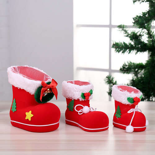 圣诞创意植绒靴小礼品袋
