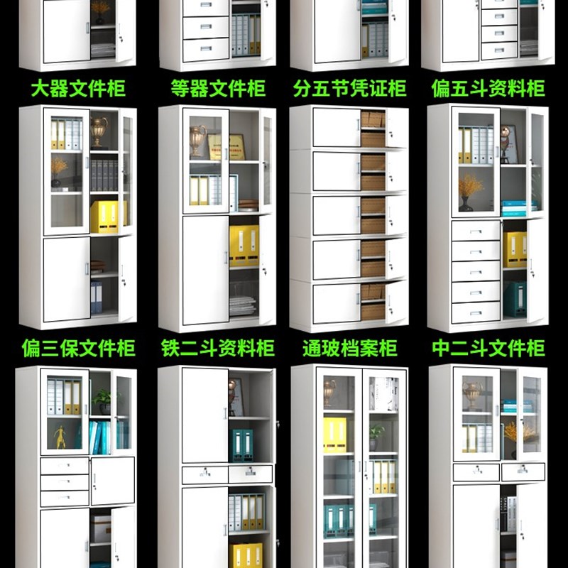 速发文件柜通玻器械资料柜钢制办公室储物柜财务室凭证通门柜子