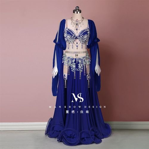 速发服绣肚皮舞服装2024新出表演服演款蔓东方舞长袖大摆裙套装