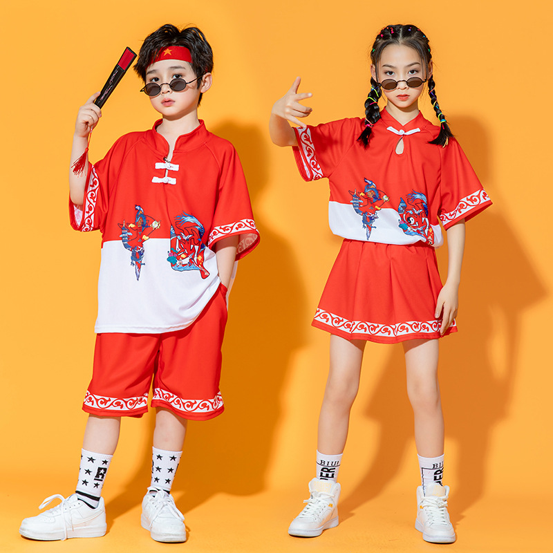 速发儿童中国风幼儿园演出服男童街舞服汉服国学服少儿走秀表演服
