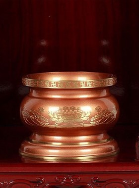 速发纯铜香炉佛前插香家用供奉摆件室内净化空气香薰炉观音莲花炉