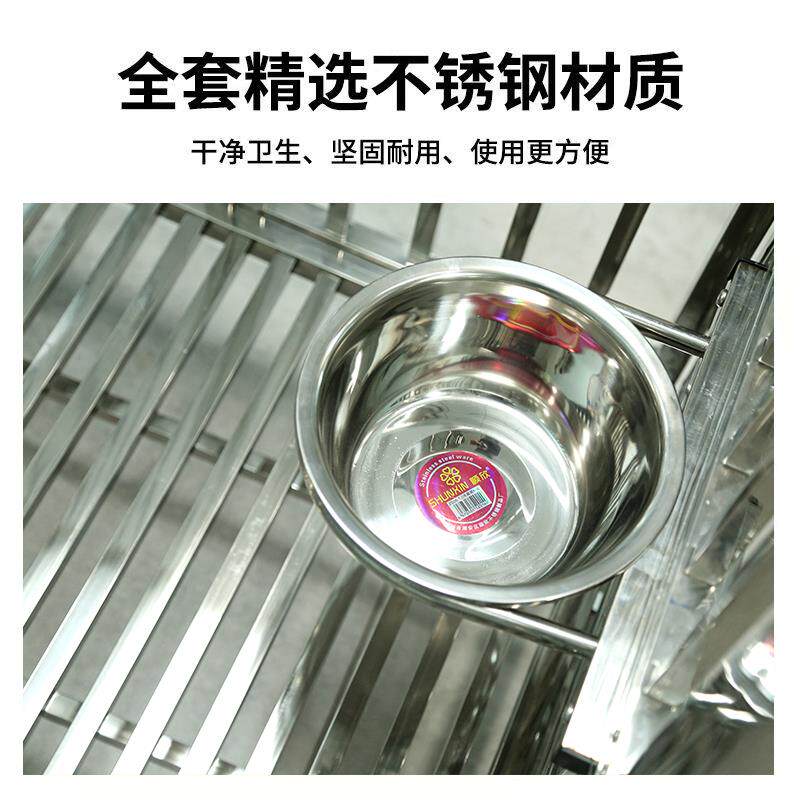 现货狗盆狗碗防打翻悬挂式猫碗不锈钢宠I物食盆猫盆固定喝水碗挂