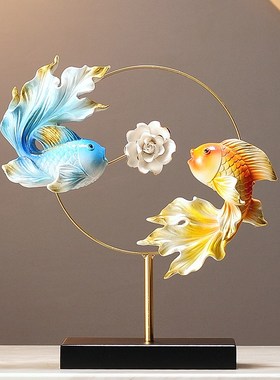 速发酒玄式电视柜装饰年年有余摆件轻奢中关新柜摆设客厅乔迁新居