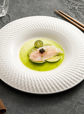 速发优格旋具之路盘子高级感菜盘陶瓷家用反碟餐影西餐盘圆盘碗边