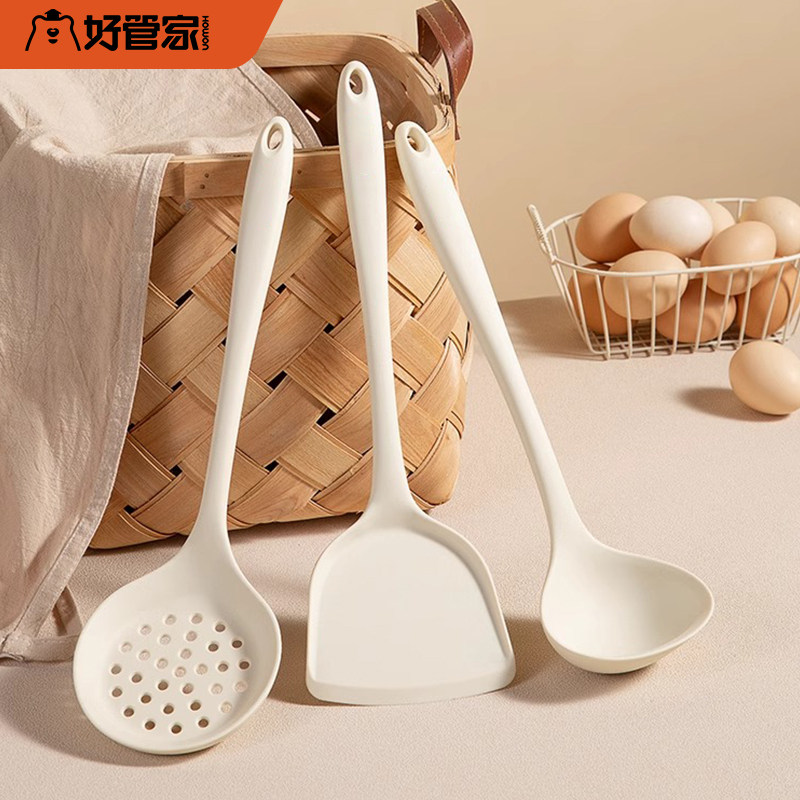 速发硅胶锅铲不汤锅专用硅胶铲勺耐高温级炒菜铲粘勺漏勺厨具套装