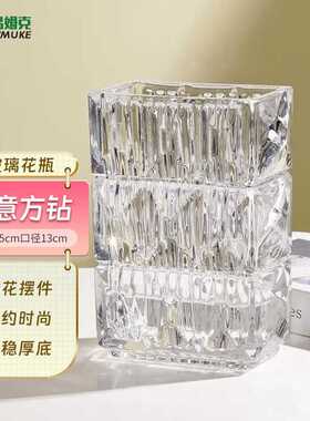 吕姆克花瓶玻璃水养植物插花瓶富贵竹花瓶客厅桌面摆件透明款大号