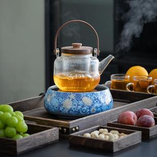 电陶炉青花煮璃茶器煮壶耐茶热玻烧水壶家用大5功率 202青花炉新款