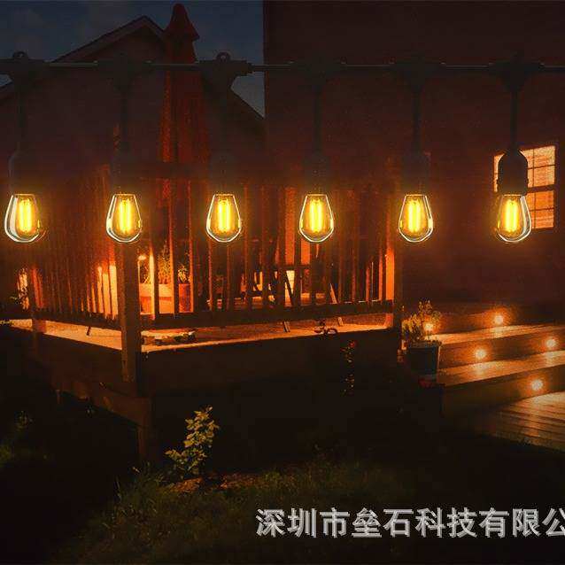 直插电S14 led灯串 E27螺口灯泡 户外防水装饰照明灯庭院氛围灯
