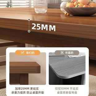 餐桌实木腿饭桌家长方形吃饭桌子客厅家用用长桌大 20条2KMZ4新款