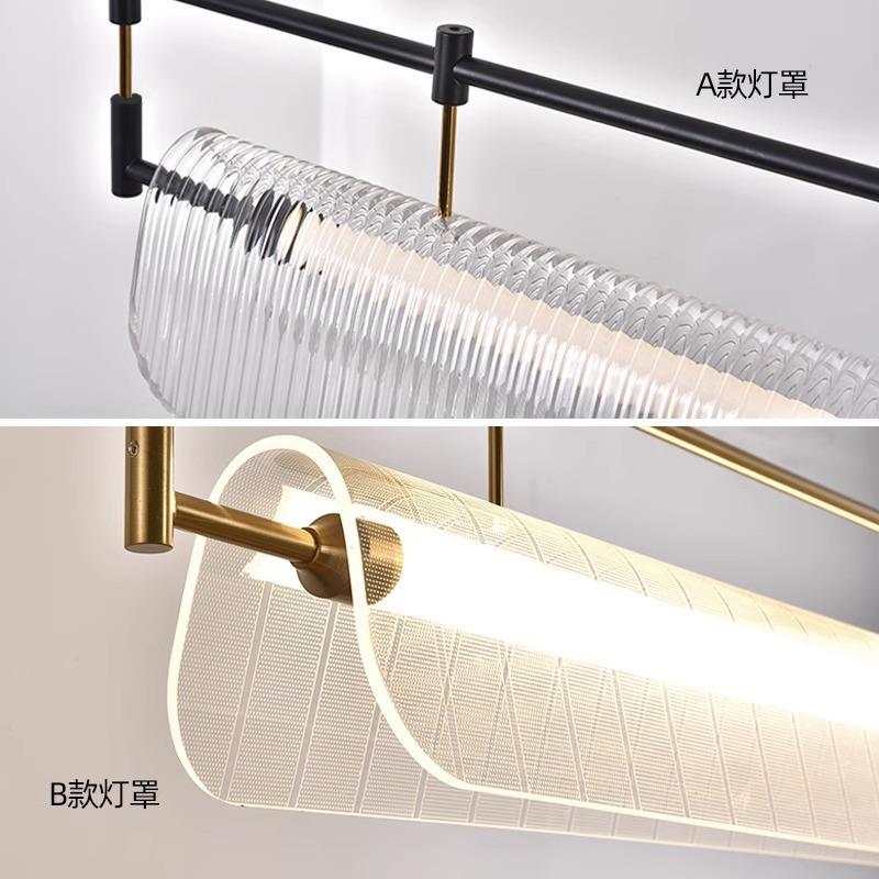 428意式极简灯长餐厅吊灯简约设计师意创艺术条灯饭厅吧台岛台一