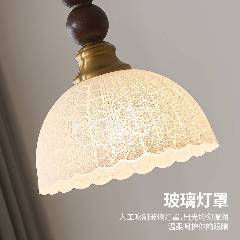 卧室床头吊灯中古法式复古美式南洋风餐厅吧台饭厅吊线灯中山灯具