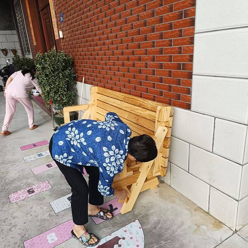 户外庭院桌椅一体别墅花园餐桌露天折叠桌不怕淋雨实木碳化木桌子