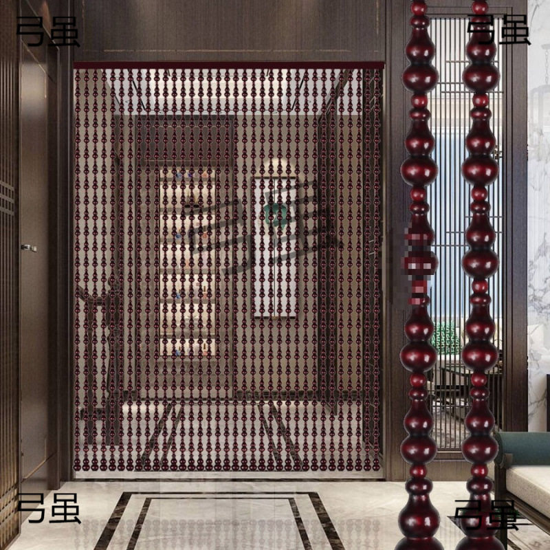 桃木葫芦珠帘门帘免打孔隔断