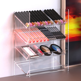 分层眼影盘收纳架透明粉饼盒桌面抽F屉分格彩妆口红化妆品置物架