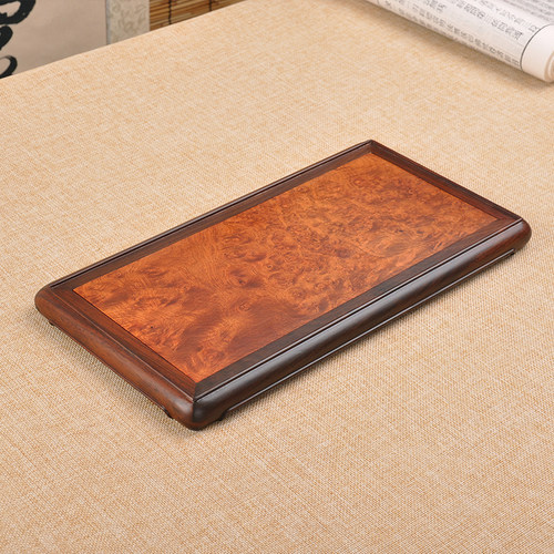 红木实木胡桃木黑檀红酸枝v瘿木明式长方茶具盆景底座奇石摆件底