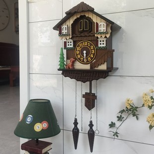 德国黑森林咕咕钟欧式田园儿童房布谷鸟挂钟创意整点Y音乐报时钟