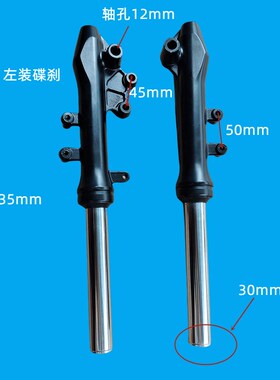 台铃电动车碟刹前减震30管左装45zmm孔距碟刹减震器避震器435mm长