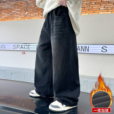 男童加绒裤子秋冬款2025新