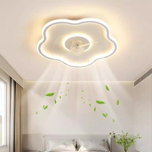 风扇灯卧室灯吸顶灯现代简u约餐厅灯变频电扇灯北欧云朵儿童房间