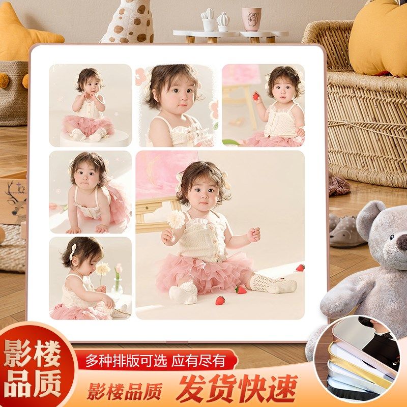 儿童照片定制水晶摆台打印九宫格相框挂墙宝宝Q相片制作摆件高级,家居饰品,相框/画框,淘宝优惠券,粉丝福利购,淘宝优惠卷