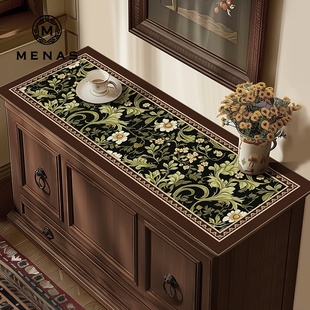 复古电视柜垫免洗耐脏高级感家用皮J革餐边柜防油玄关茶几桌 美式
