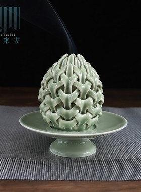陶瓷香炉家用室内薰香炉茶道塔香沉香盘香高级感创意茶.桌摆件礼