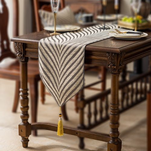 轻奢桌旗高级感灰桌布床旗欧x美式现代高端长条桌垫布盖布巾茶几