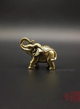 实心铜大象一对 全铜福象摆件迷你可爱铜大象小铜U象纯铜桌面摆件