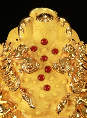 金色金蟾摆件聚宝盆储钱罐存钱罐金蟾客J厅酒柜电视柜装饰蟾蜍礼