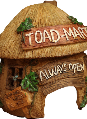 可爱童话风格蘑菇草屋装饰花园手A绘摆件艺术烛台创意树脂家居礼