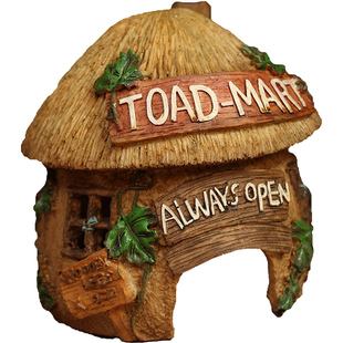 可爱童话风格蘑菇草屋装饰花园手A绘摆件艺术烛台创意树脂家居礼