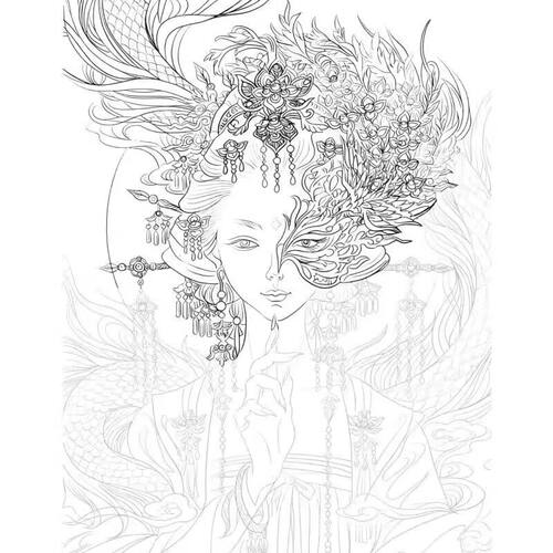 小红书同款线条画线稿画上班无聊打发时间画画摸鱼线稿控笔临摹纸