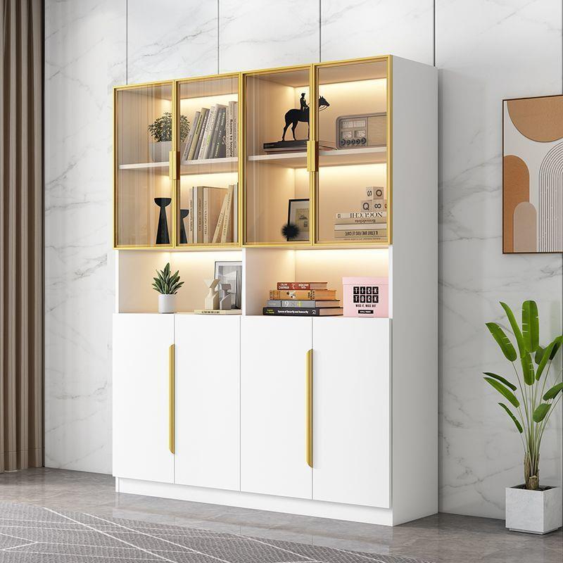 展示柜落地玻璃门手办收纳柜靠墙书架极简防尘柜子储物多层大容量