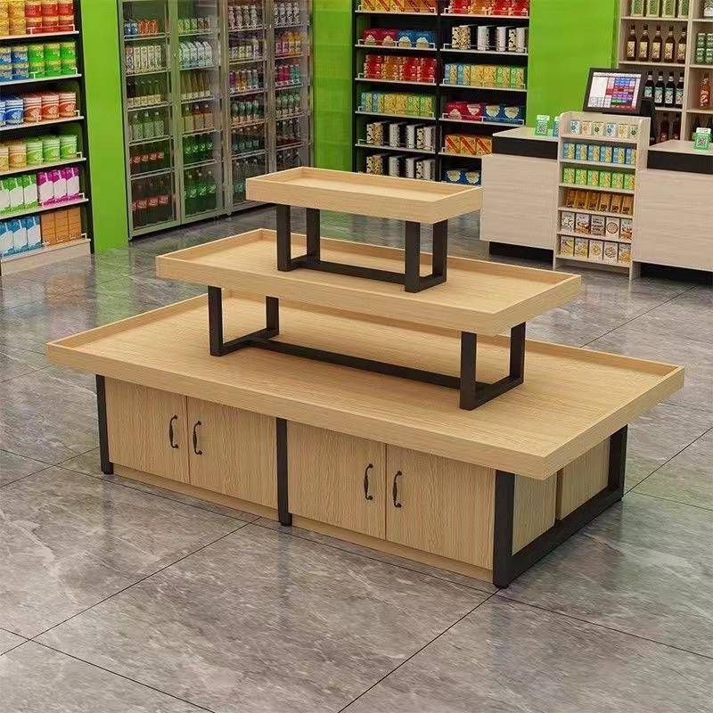 超市货架中岛展示柜促销台化妆品鞋子展示台文具堆头促销展示