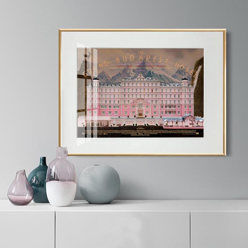布达厅佩大饭店壁斯画卧室客装饰画A229挂建画欧式城堡粉色美式筑图片