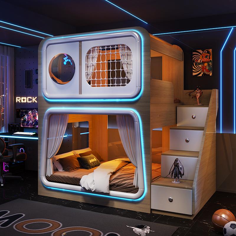 太空舱上下床姐舍弟互不打扰床电竞太空成人儿童床双层民宿寓公电