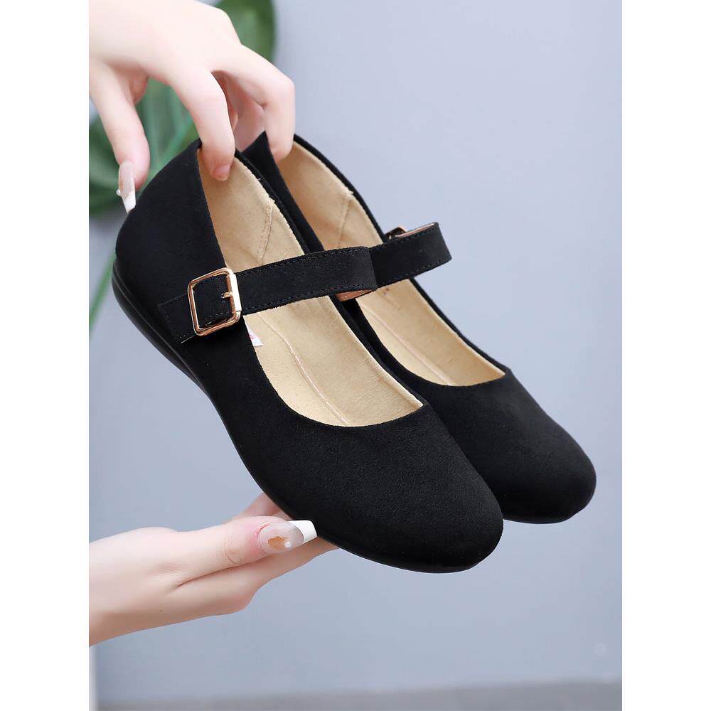 老北京布鞋女新款正品一字扣单鞋黑色工作鞋软底舒适上班鞋不累脚