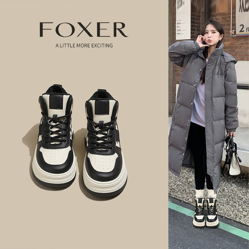 FOXER厚底板鞋女款2025新款秋冬图片