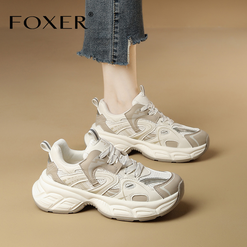 FOXER厚底老爹鞋超火增高软底