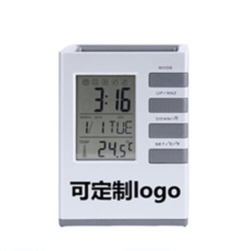 速发多功能电子年历笔筒笔屏幕电子钟L068大筒学生礼品2OGO厂