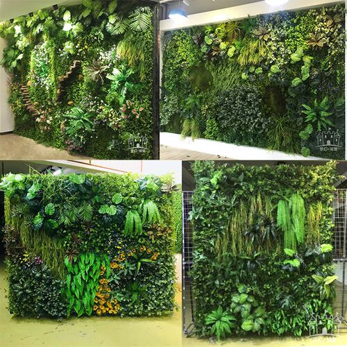 速发面装饰绿色塑料草坪植物墙门花室内台植头形象草假物墙