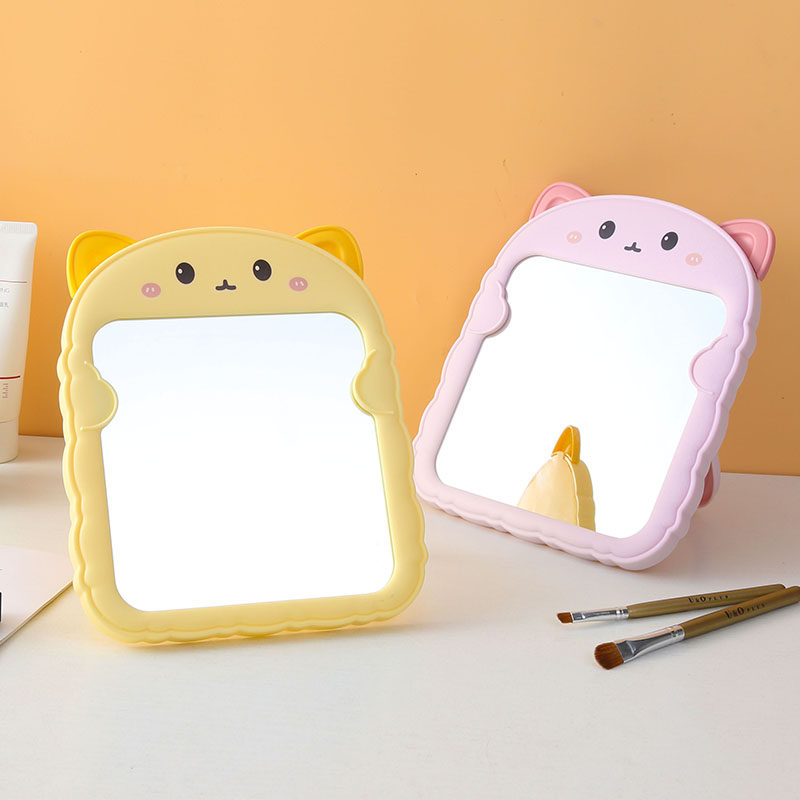 速发可折叠易印猫镜化妆镜高清台式梳妆耳子简彩镜镜子梳妆镜
