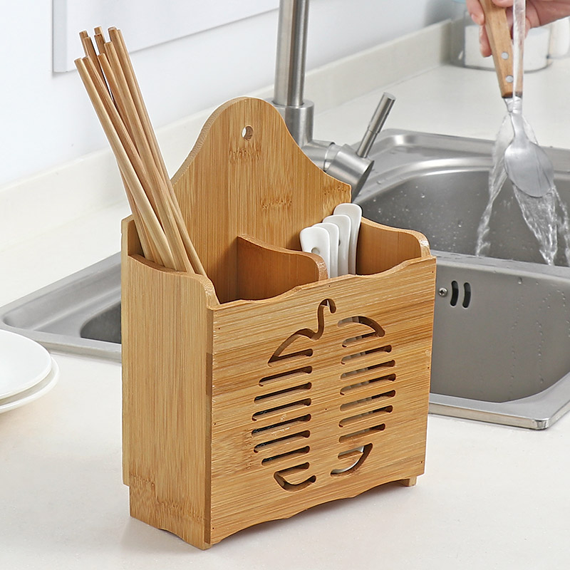 速发 壁挂式家用筷子篓 厨房盒筷收纳餐具子筒沥水筷笼置物架